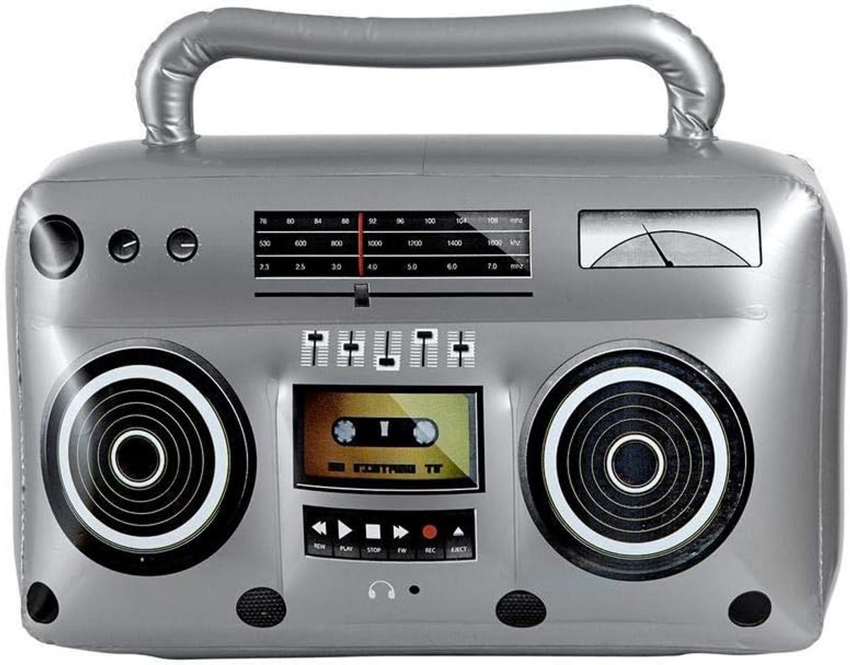 Grote Opblaasbare Radio voor Retro Feestkostuum - Jaren '80 Thema