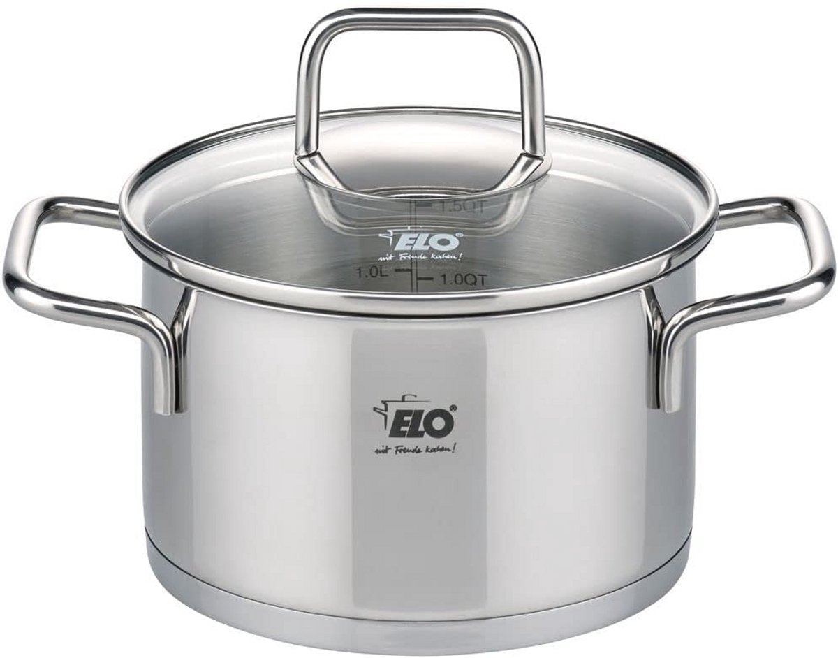 Stainless Steel Induction Cooker 12 cm Saucepan with Glass Lid