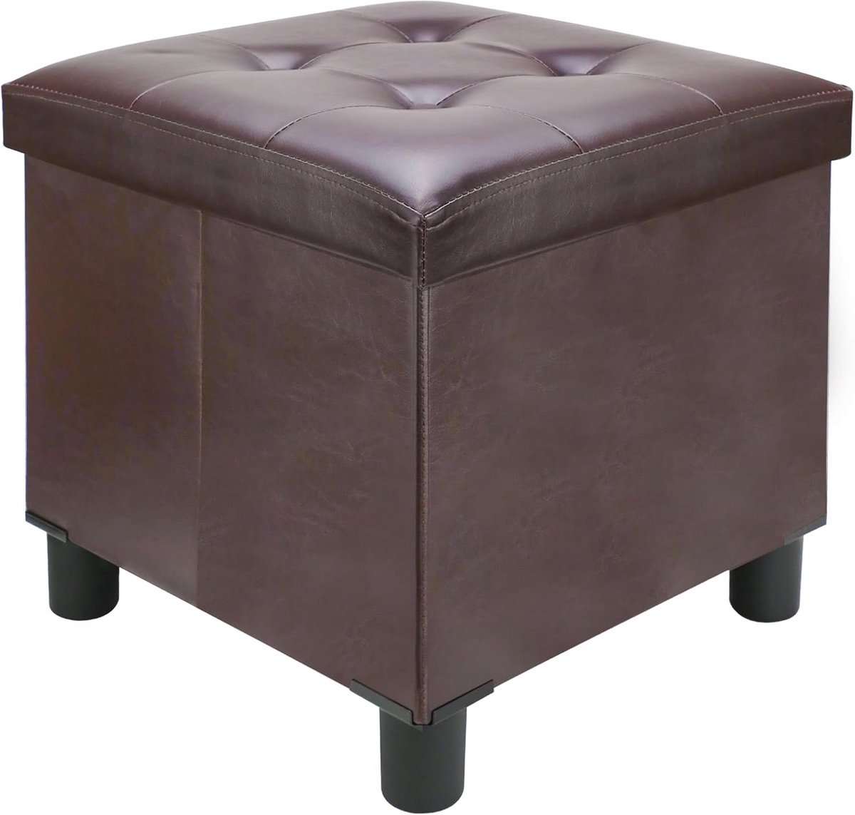 Opvouwbare Ottomaanse Met Opbergruimte - Bruin 45 x 45 x 45 cm