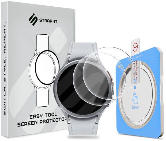Strap-it 2-pack Screenprotector met One-Click Tool screen protector display bescherming geschikt voor Samsung Galaxy Watch 6 Classic 47mm