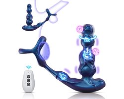 Daity Anale Vibrator voor Mannen – Prostaat Stimulator met Afstandsbediening – Vibrerende Buttplug Seksspeeltje – Stil & Oplaadbaar – Blauw