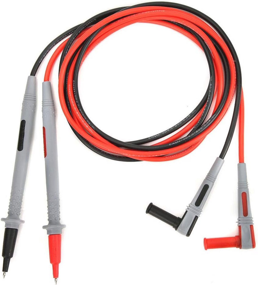 Universele Multimeter Testleads 150cm - 1000V/10A - Siliconen Kabelexcess - Met Koper Naald