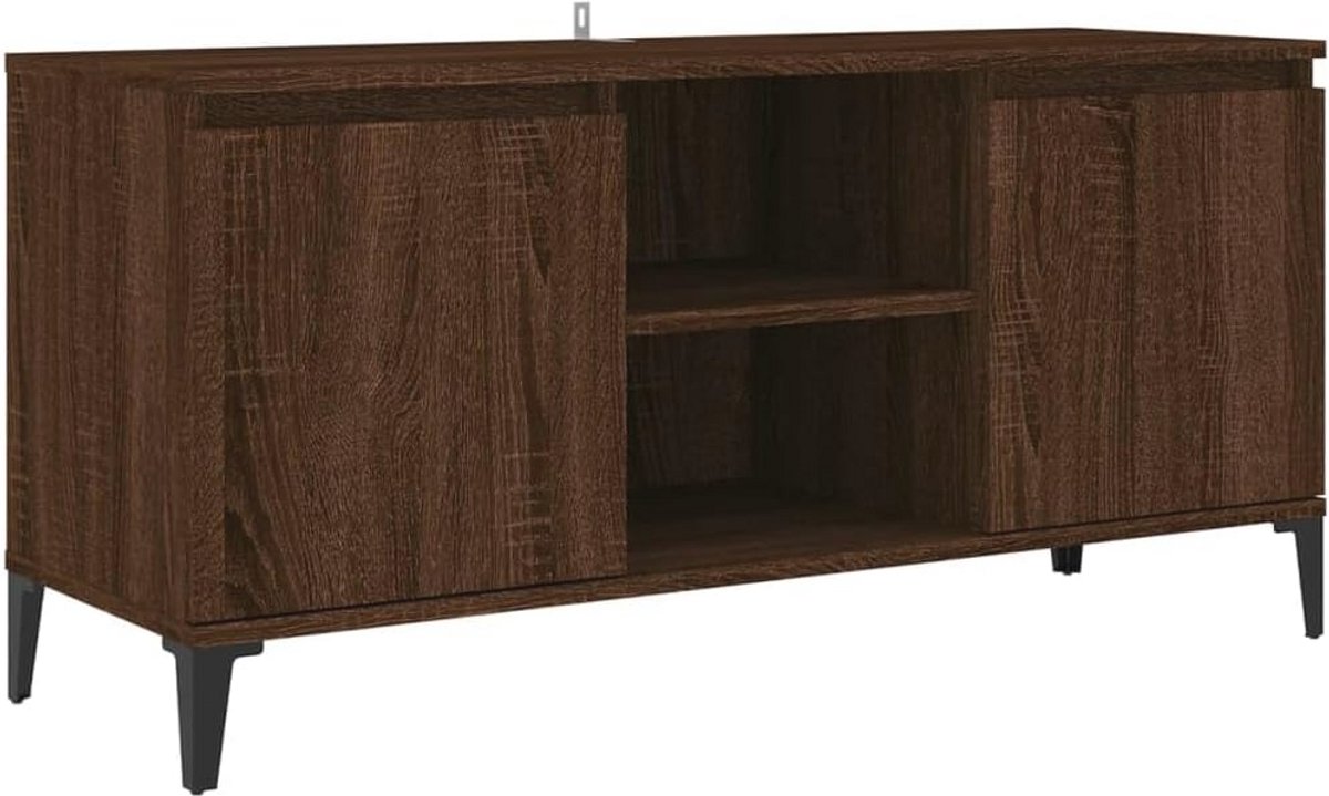 TV kast met metalen poten 103,5x35x50cm bruin eiken