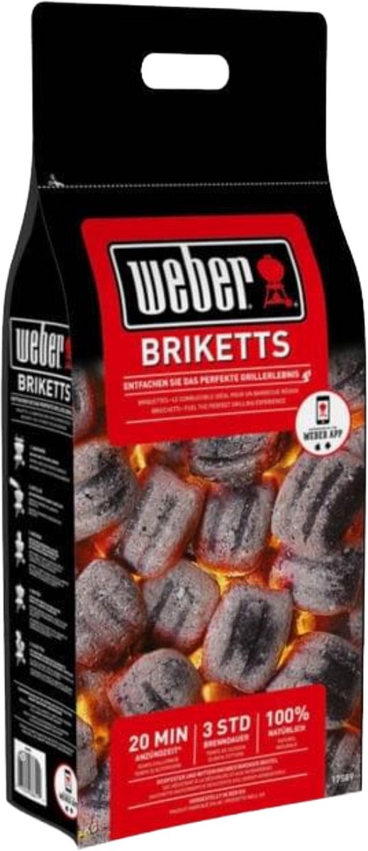 Weber 17591 Briketten voor barbecue / grill 8 kg