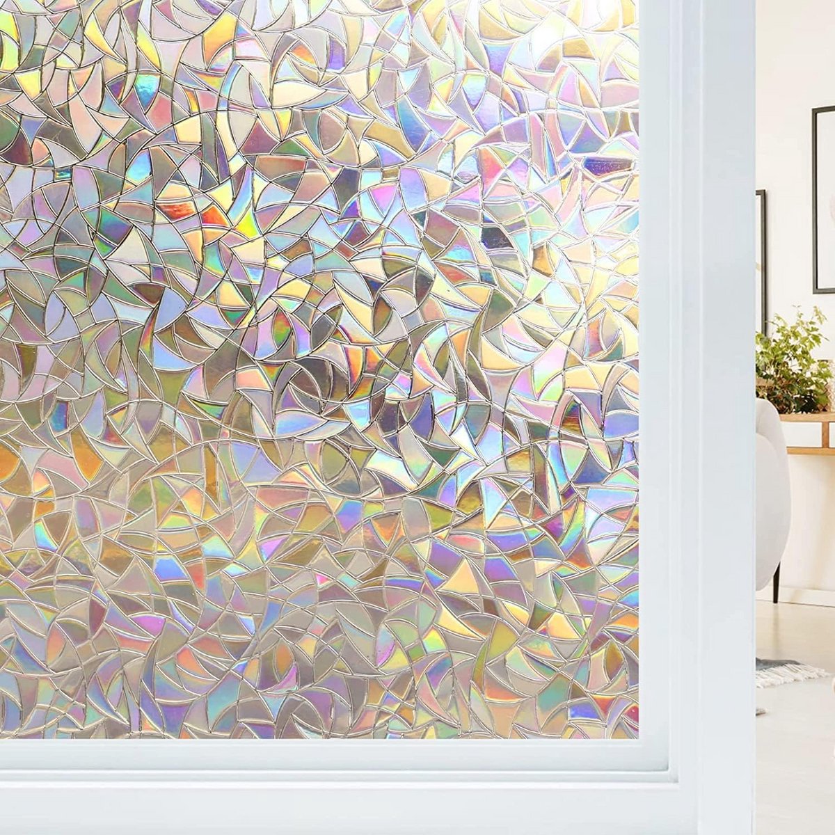Zelfklevende Privacy Raamfolie voor Huizen en Kantoren - 44.5 x 300cm, 3D Decoratieve Rege