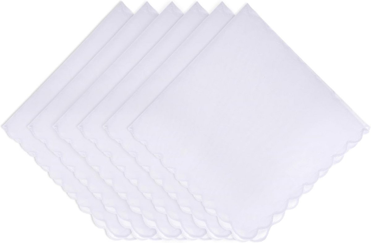 Zes Witte Zakdoeken van Katoen – Elegant en Comfortabel voor Mannen en Vrouwen