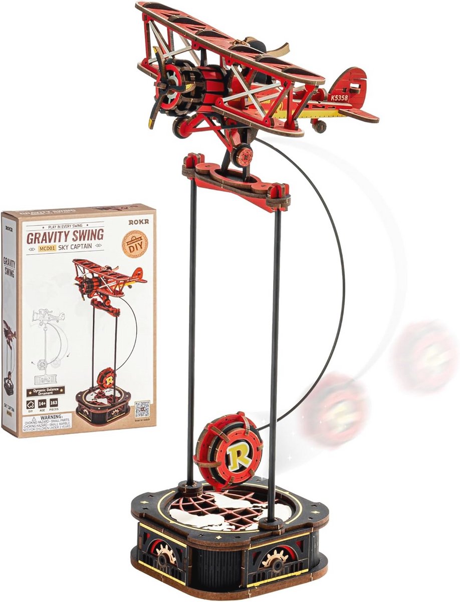 3D Houten Puzzel Modelbouwset - Dynamisch Evenwicht Ornament voor Volwassenen