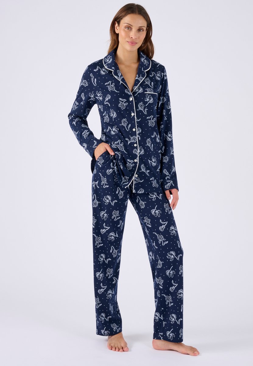 Damart Pyjama met knoopsluiting Thermolactyl - Dames - Blauw - 42-44 (M)