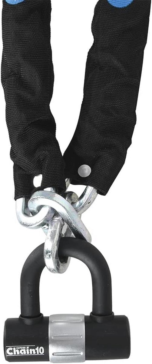 Fietskettingslot 10 mm met Mini Shackle - 1,4 m Zwart