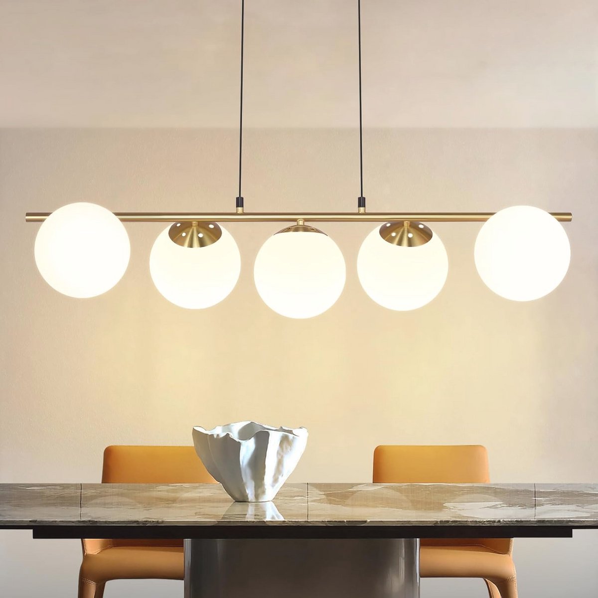Moderne glazen hanglamp voor eettafel - Verstelbare hoogte 150CM - Vintage stijl voor eetk
