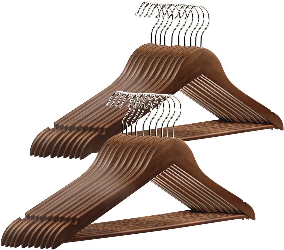 Vintage Draaibare Houten Jashangers – 20 Stuks