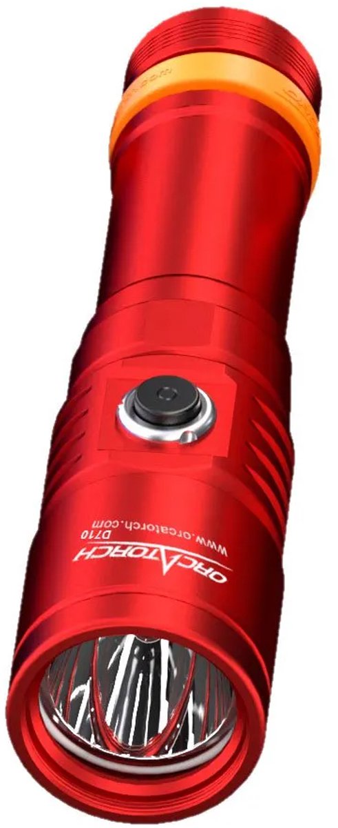 Orcatorch D710 Duiklamp Rood 3000 Lumens