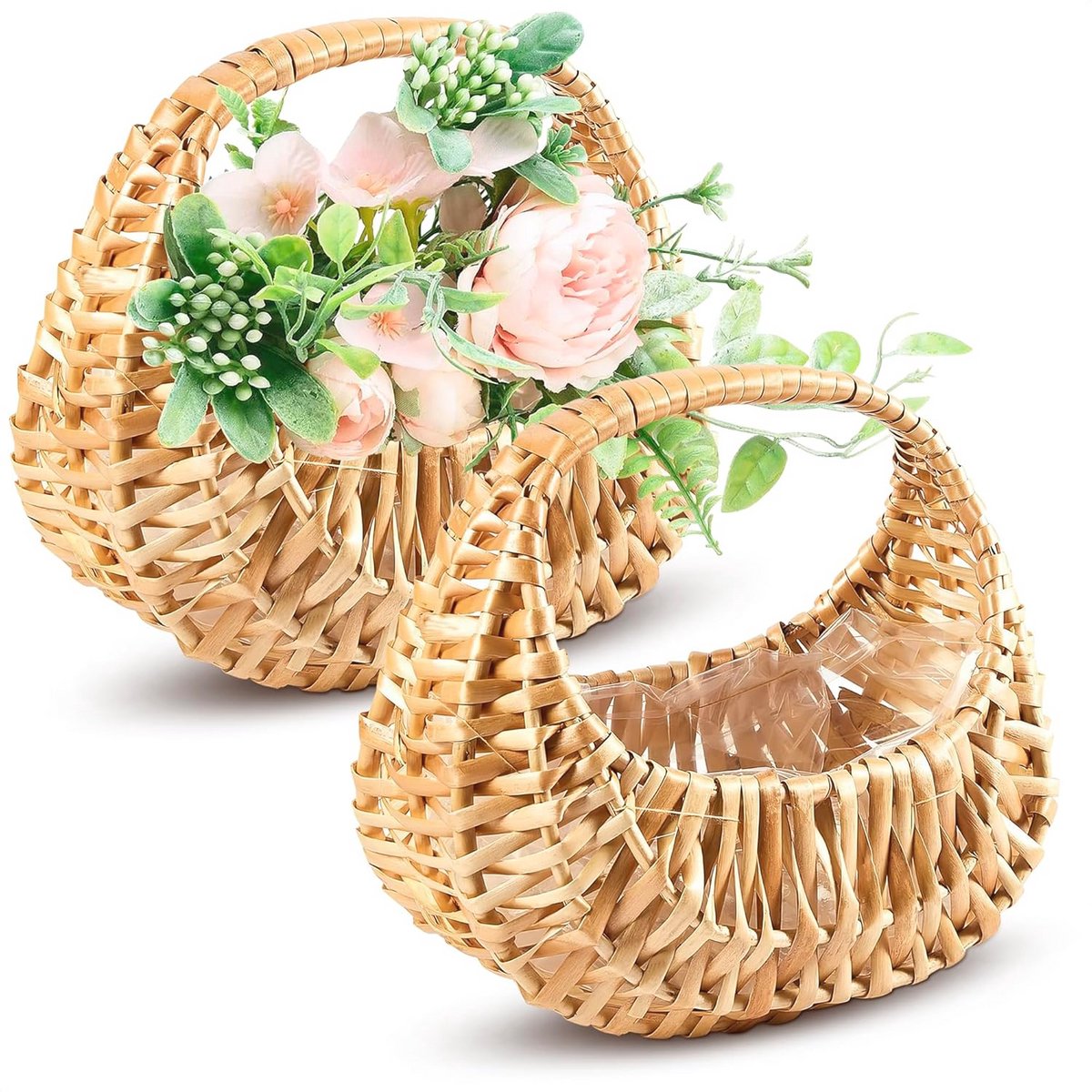 Handgemaakte Rieten Opbergmanden - Set van 2 voor Decoratie en DIY