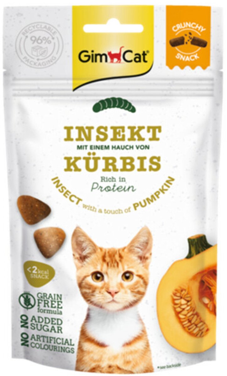 GimCat Crunchy Kattensnack Insect & Pompoen - 12 x 50 gr - Voordeelverpakking