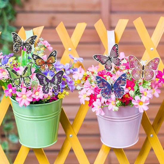 10 Delige Set Diamant Schilderen Tuinstekers Vlinder Bloemen Decoratie van Merkloos	 — afbeelding 2