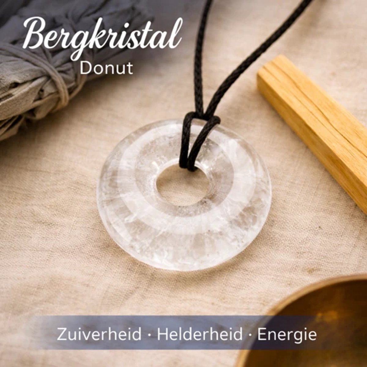 S4H - Gepolijste Donut bergkristal 30 mm