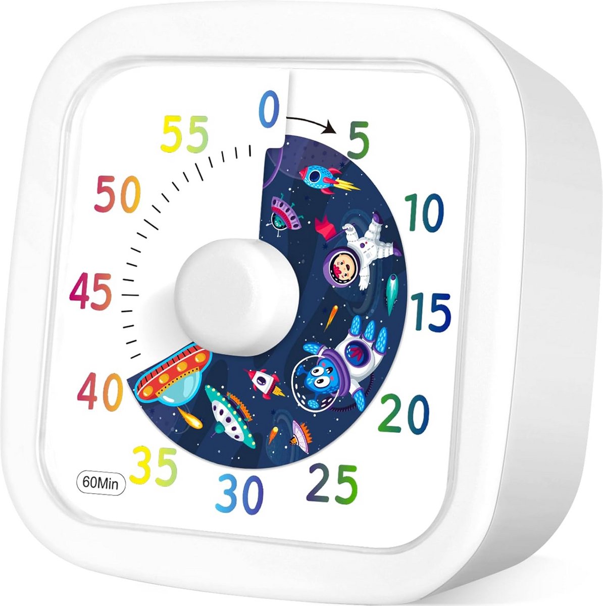Visuele Timer 60 Minuten Aftellen voor Kinderen en Volwassenen - Stille Werking