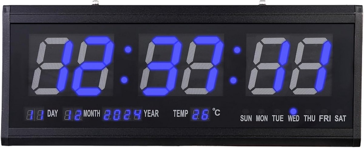Grote Digitale LED Klok met Datum en Temperatuurweergave - Wand of Tafelmodel