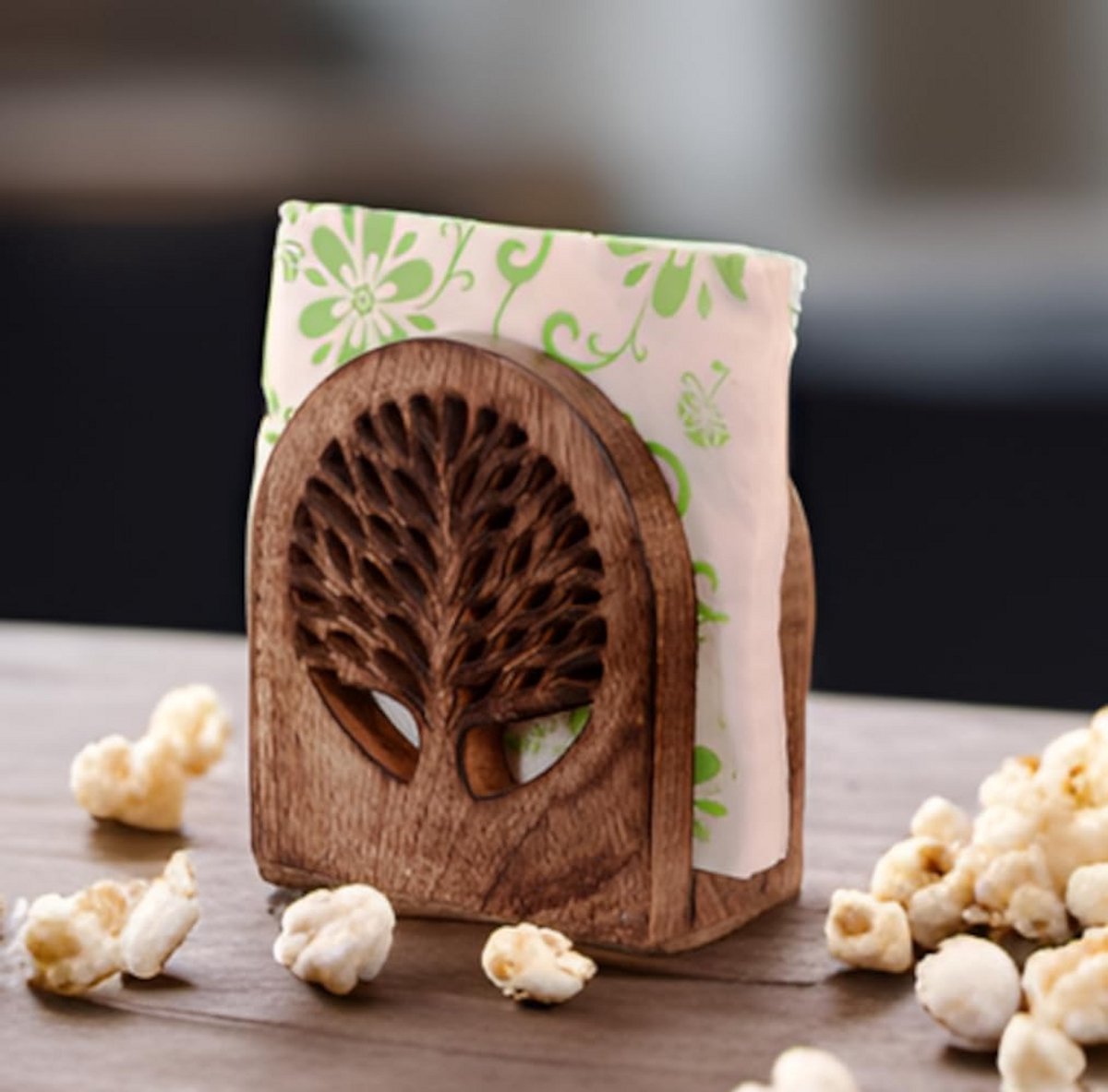 Houten Servet Houder Levensboom Keuken en Eetkamer Accessoire