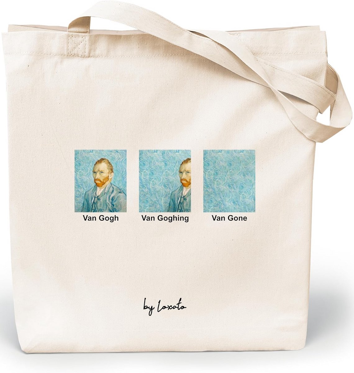 Grote Canvas Shopper Tas voor Dames - Katoenen Tote Bag 35x42 cm met Brede Bodem
