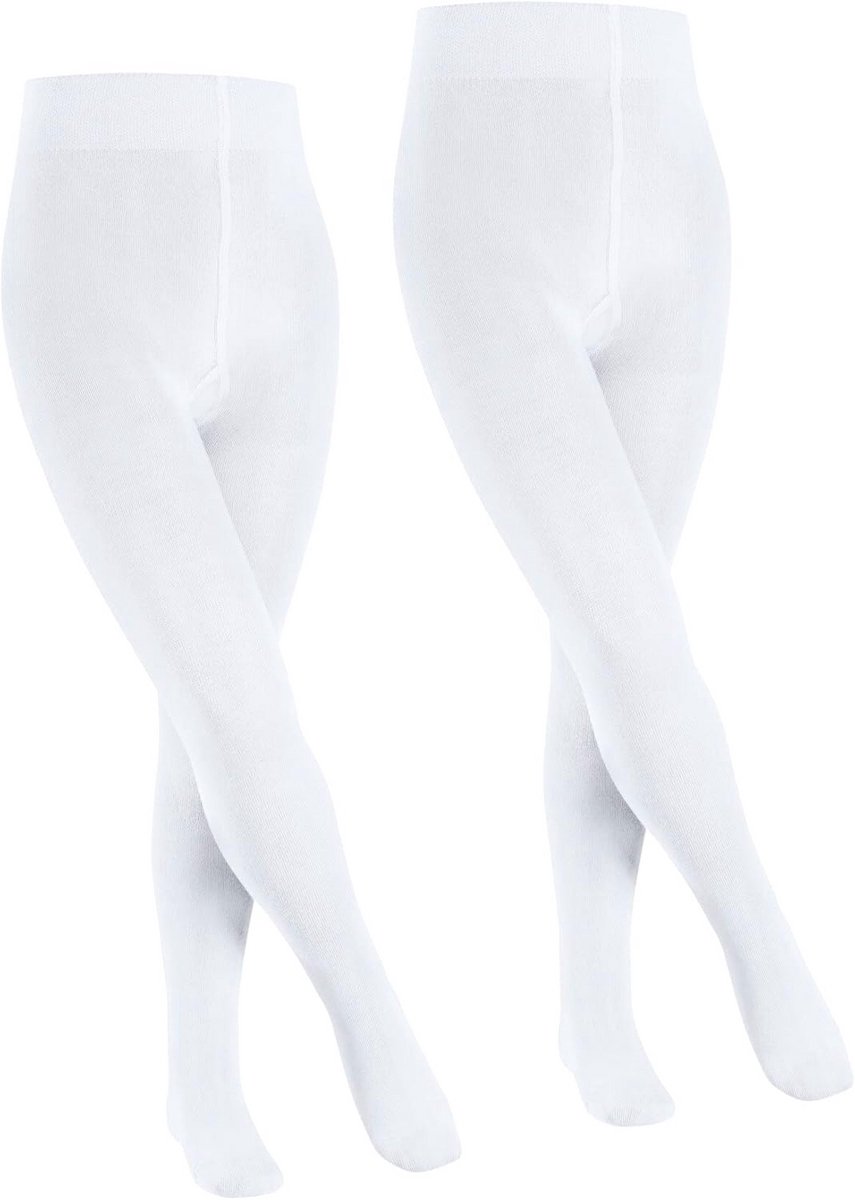 2-Pack Kindersokken Wit Katoen Ademend Duurzaam Comfortabele Tailleband