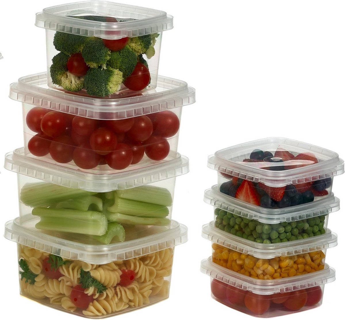 Set van 25 Voedselbewaarcontainers met Deksel - 240ml - Lekvrij, Stapelbaar & Magnetronbestendig