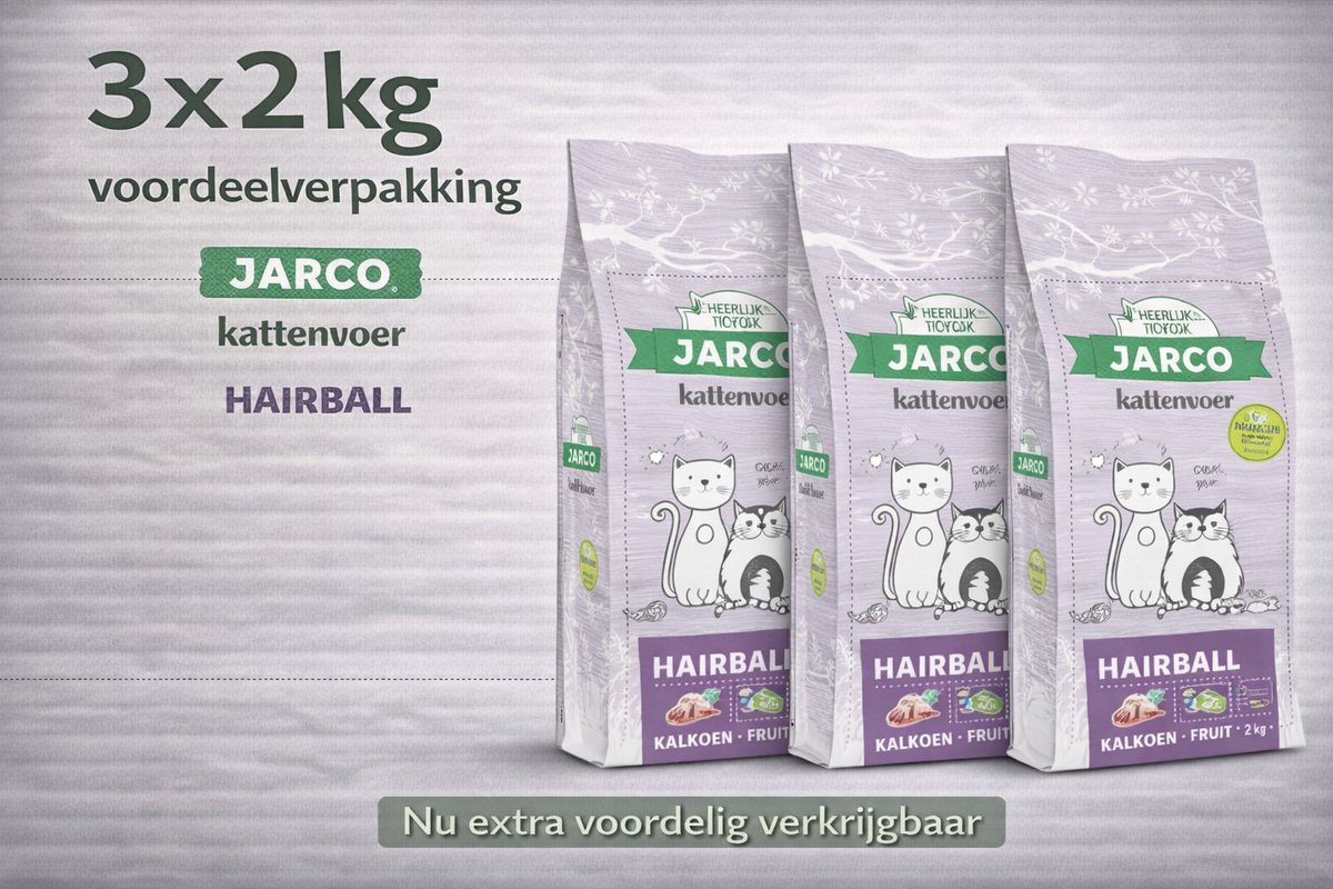 Jarco Premium Cat Vers Hairball - 3x 2kg Voordeelverpakking