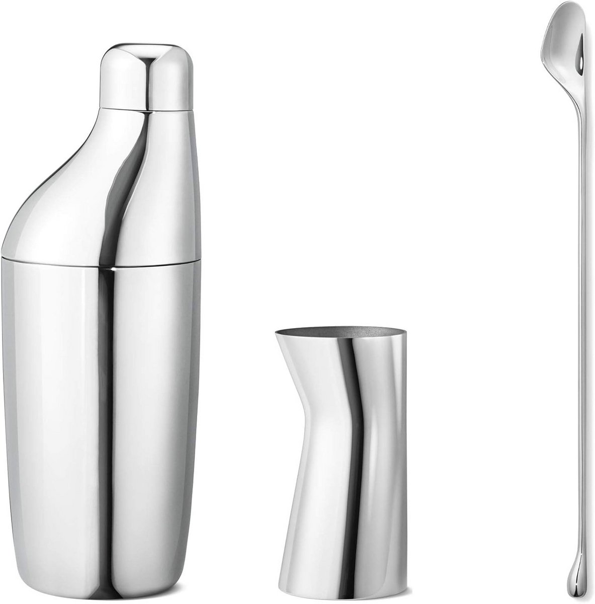 Luxe Cocktail Set Roestvrij Staal - Shaker, Roerlepel en Jigger