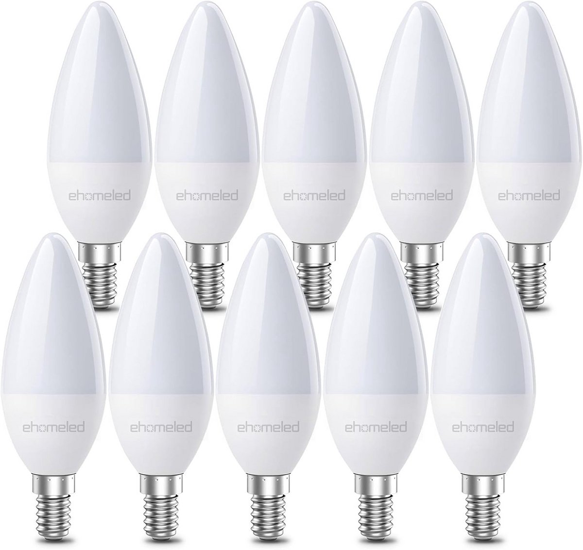 E14 LED Kaarslampen Set van 10, Dimbaar, 3000K Warm Wit Licht, Hoog Rendement