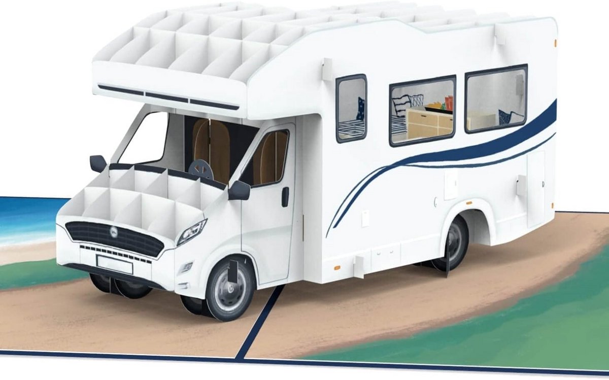 3D Pop-up Kamer met Camper Verjaardagskaart of Cadeaukaart voor Reizigers