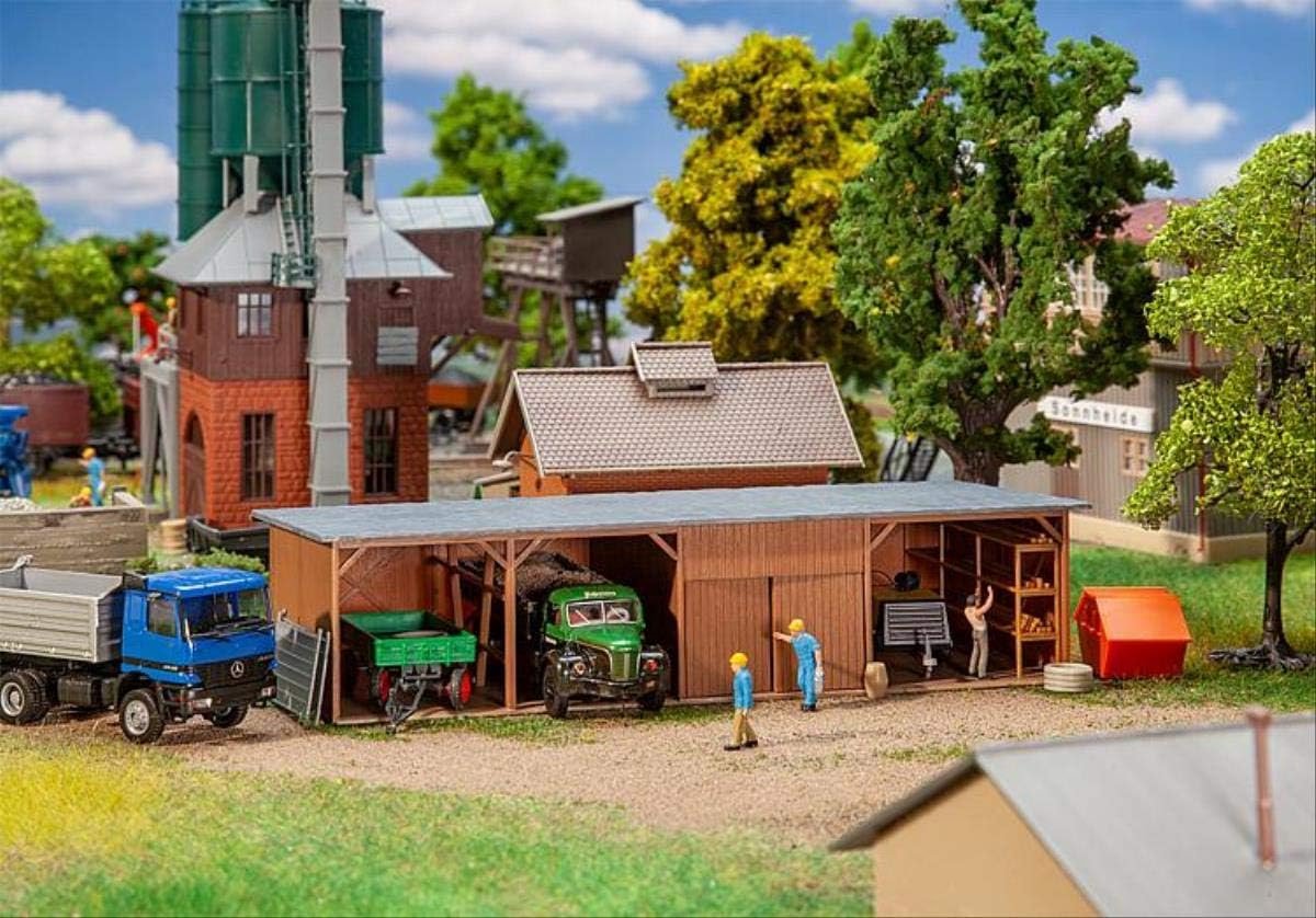 Modelbouw set H0 Schuur Opslagloods voor Treinbaan - Schaal 1:87