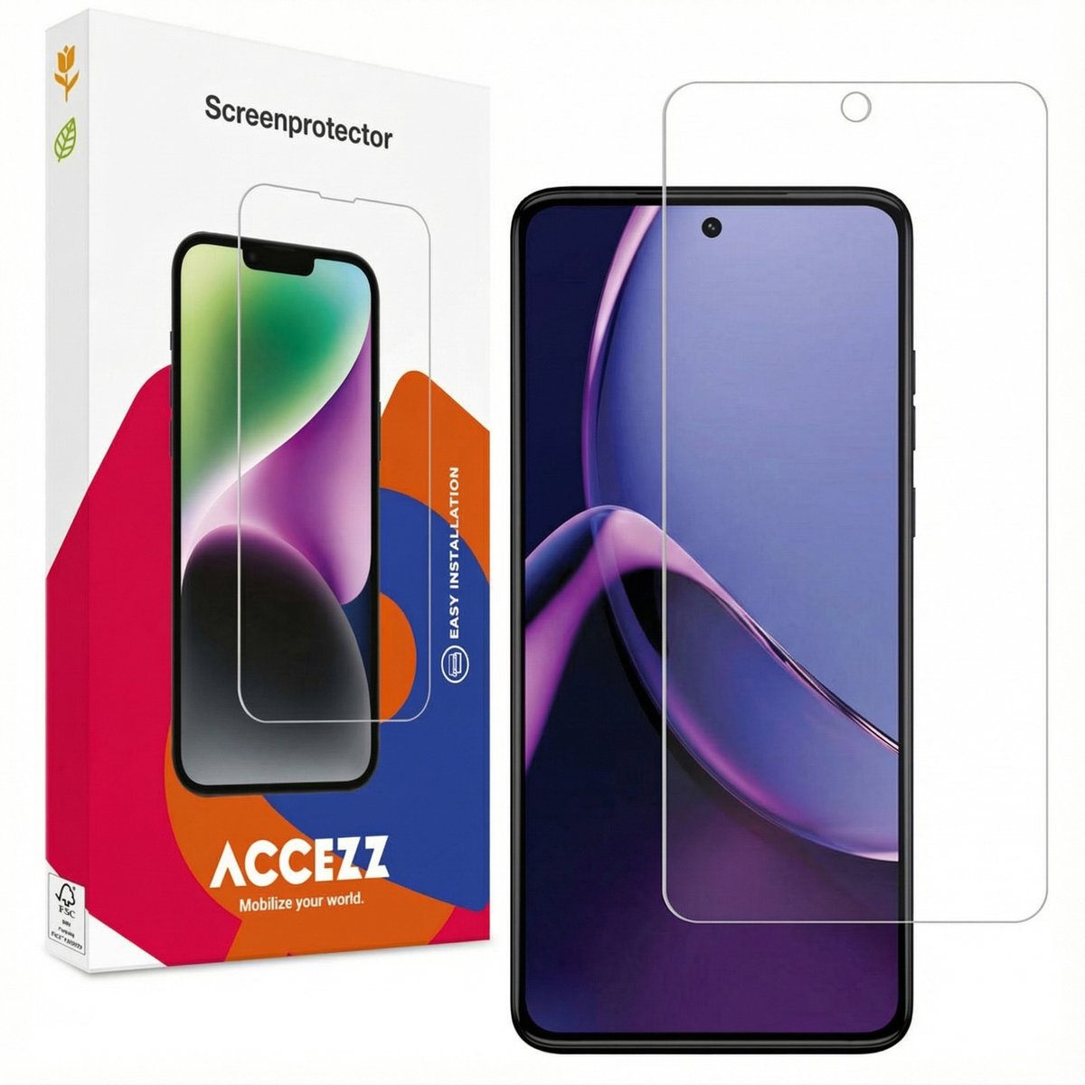 Accezz Screenprotector Geschikt voor Motorola Moto G84 - Accezz Gehard Glas Screenprotector