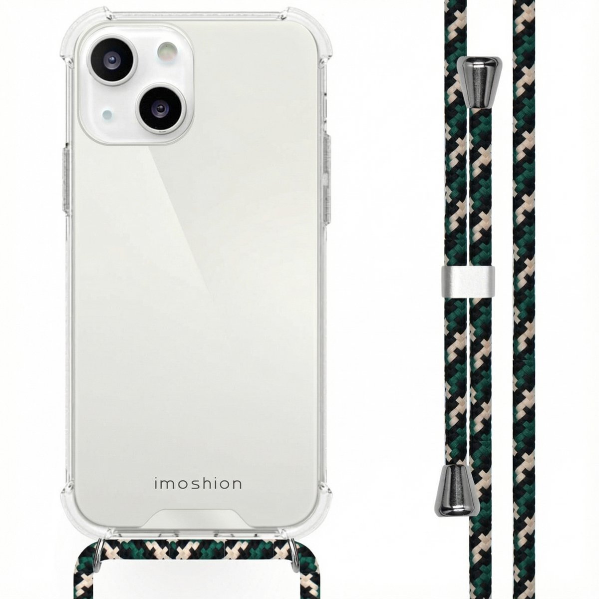 imoshion Hoesje - Geschikt voor Apple iPhone 13 - Backcover met koord - Green Multi Color