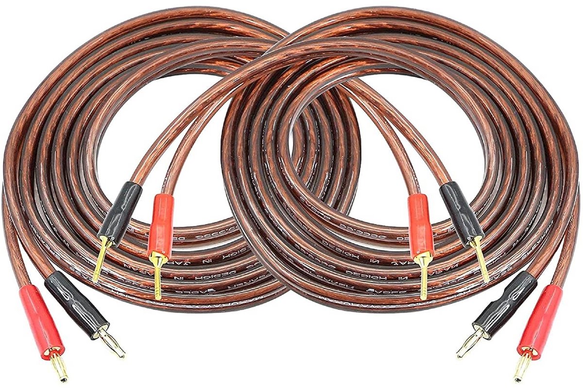 Hifi Luidsprekerkabel 4mm Banaan naar Pin Stekker Duurzame OFC Koperen Audio Verbindingskabel 2m