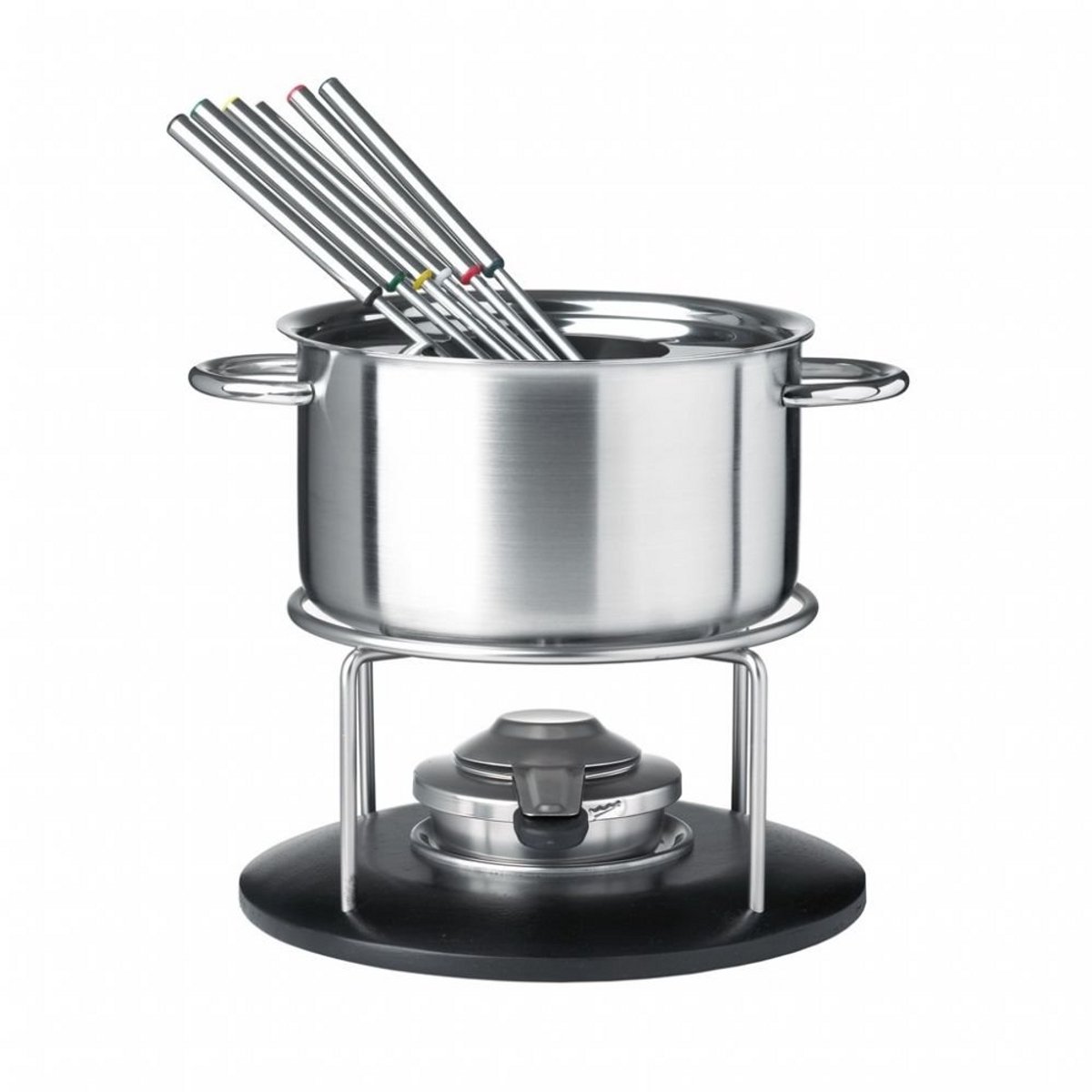 Fonduepan inclusief pastabrander en 6 vorken - Geschikt voor inductie