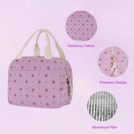 Koeltassen - Lunchtas - Handvat Riem - Koeltas - Lunch Bag - Geïsoleerde Koeltas - Picknicktas - 25.5*21*17cm - Geschikt voor werk, kantoor, reizen en picknicks（Wit） van Merkloos — afbeelding 5