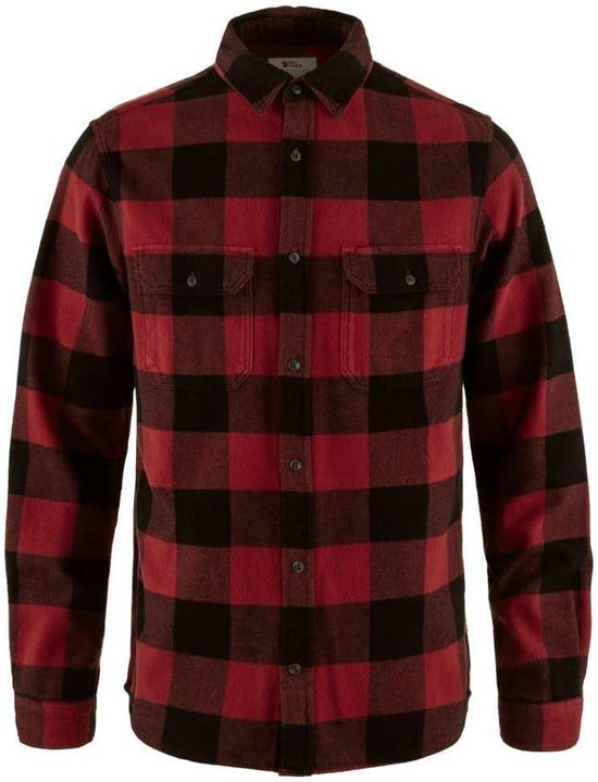 Chemise Flanelle Homme Rouge Zwart Manches Longues Casual Comfortabel