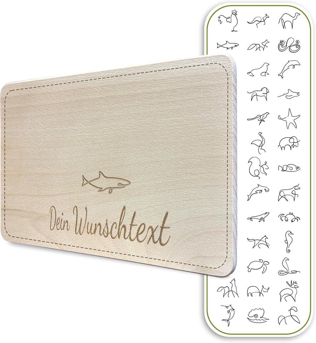 Gegraveerd Ontbijtplank Hout Massief Beuken - Persoonlijk Cadeau met Naam