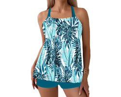 Somstyle 2-Delige Tankini Set - Maat S - Badpak - Zwemshort Dames - Zwemkleding Volwassenen - Badmode - Groen
