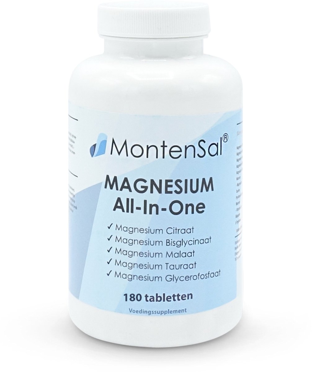 MontenSal - Magnesium All In One Complex - 5 Soorten Magnesium in 1 - 180 tabletten