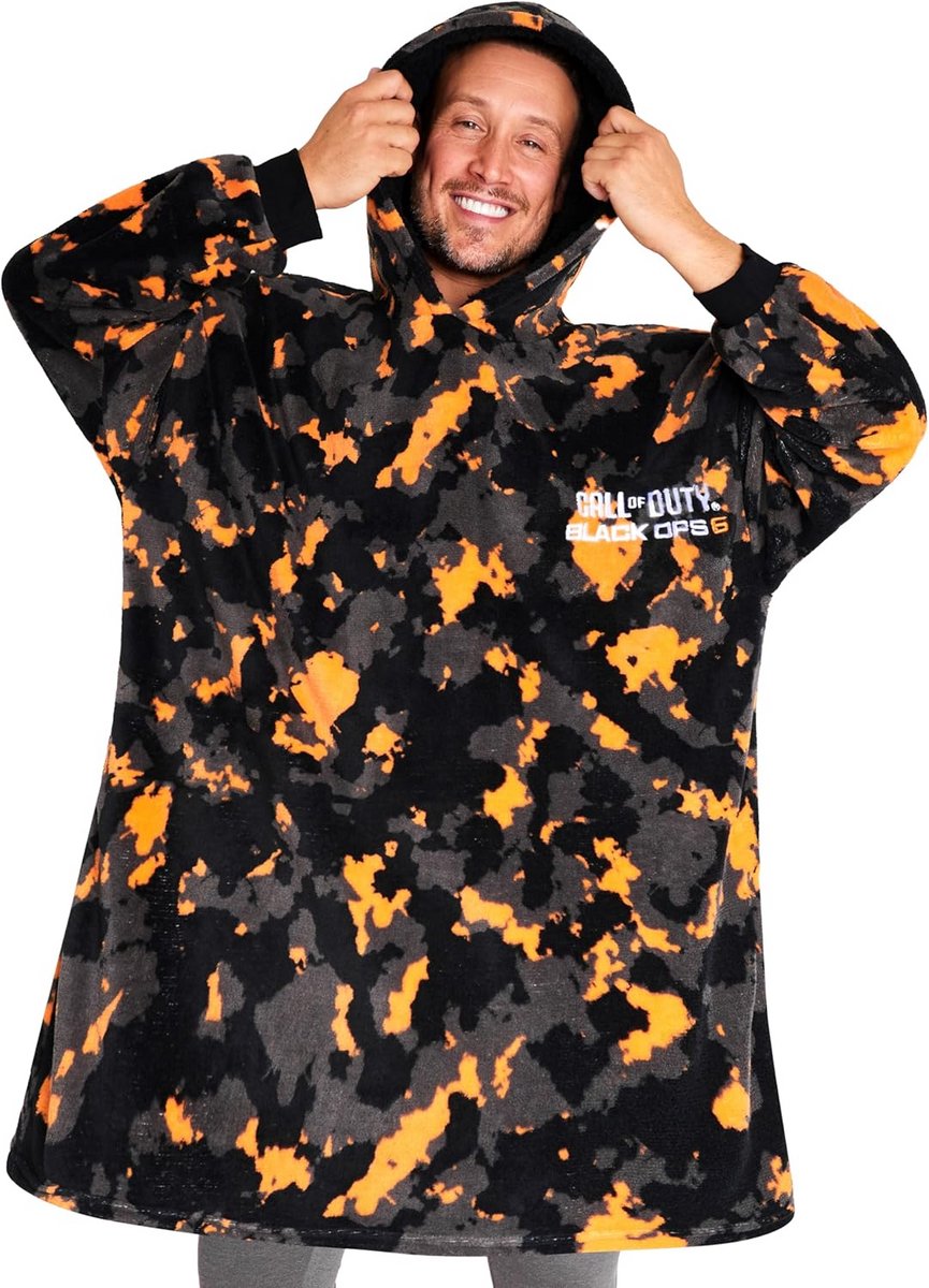 Oversized Fleece Deken Hoodie voor Mannen en Tieners - Cosy Draagbare Poncho voor Gamers