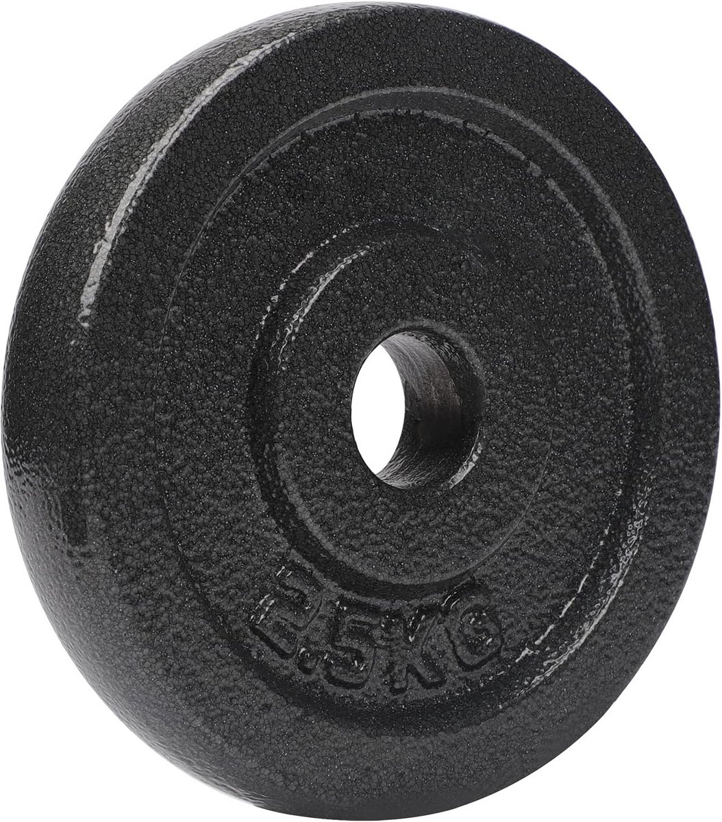 Halterschijven Gietijzer - Gewichtsplaten Kracht - Krachtsport Training - 100% Gietijzer Materiaal - 30/31 mm Boring - Zwart