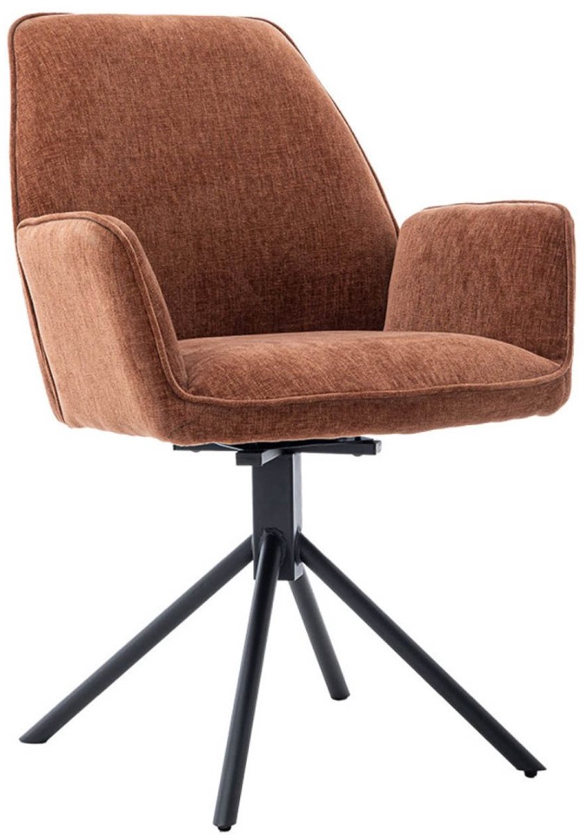 Tower Living Eetkamerstoel Amaro met armleuning draaibaar - stof Nature 500 Pearl copper