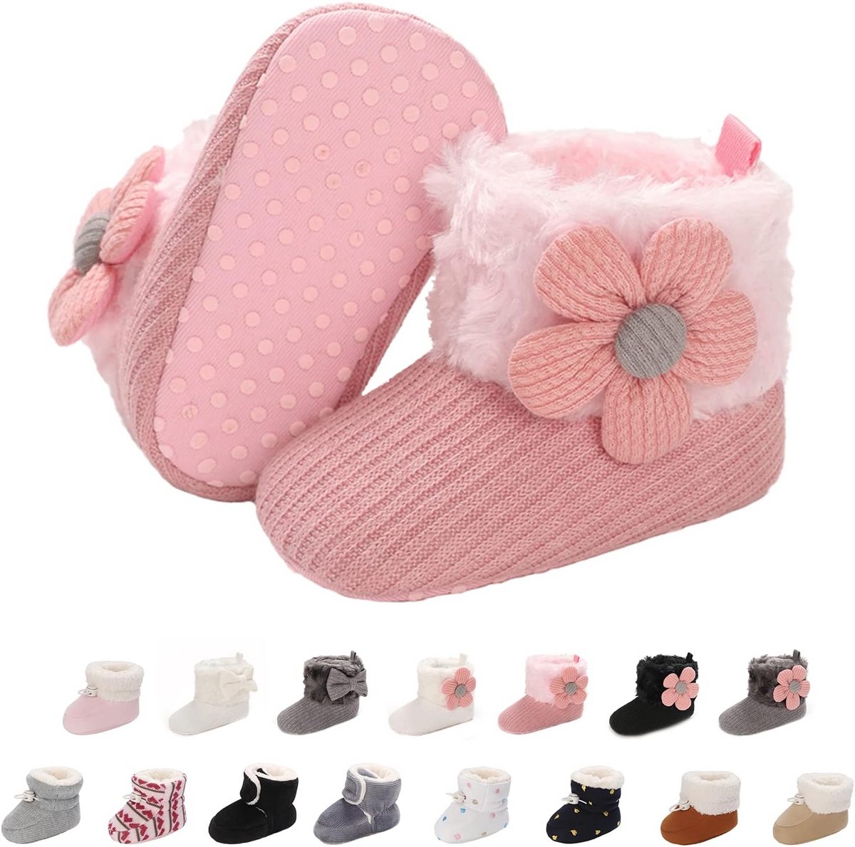 Warme Fleece Babyslofjes Antislip Zachte Zool Sokken voor Jongens en Meisjes (0-18 Maanden)