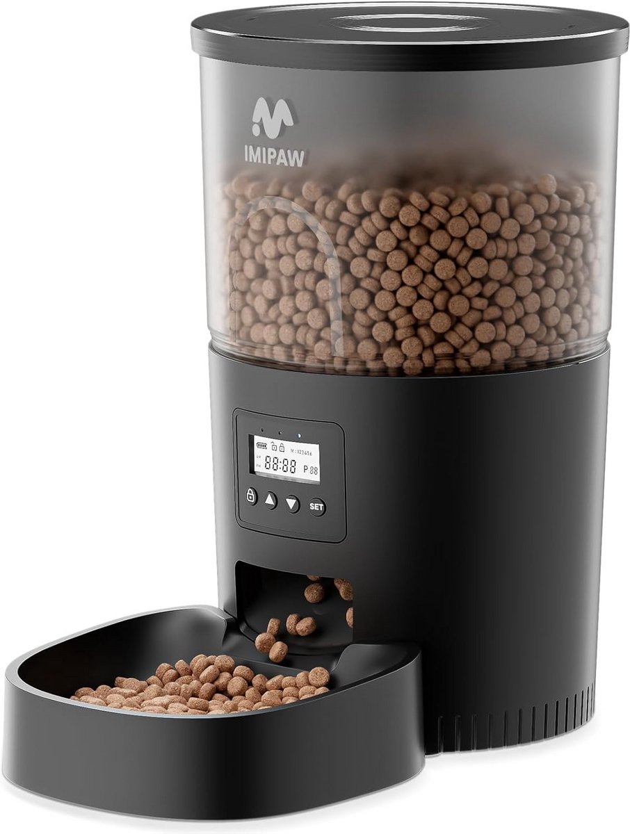 Automatische Voerautomaat voor Katten en Kleine Honden met Timer en Portiecontrole, 3L