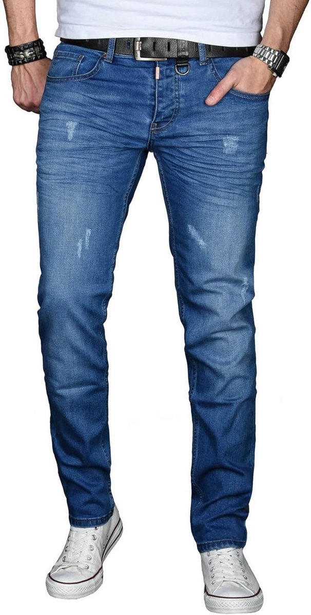 Heren Slim Fit Jeans Broek Denim Stretch Comfortabele Pasvorm