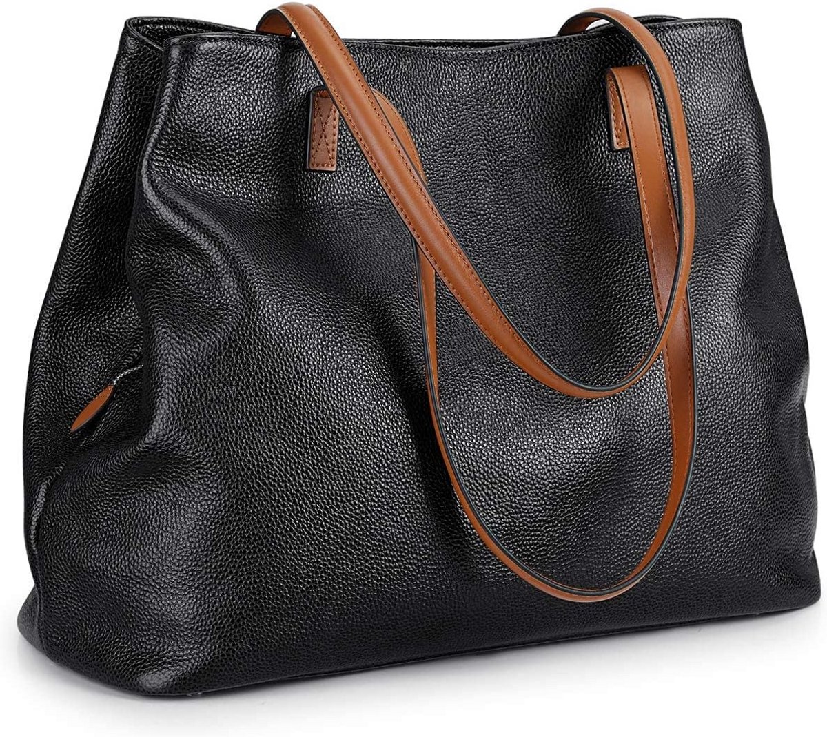 Grote Dames Shopper Tas van Echt Zacht Leer voor Laptop en Reizen