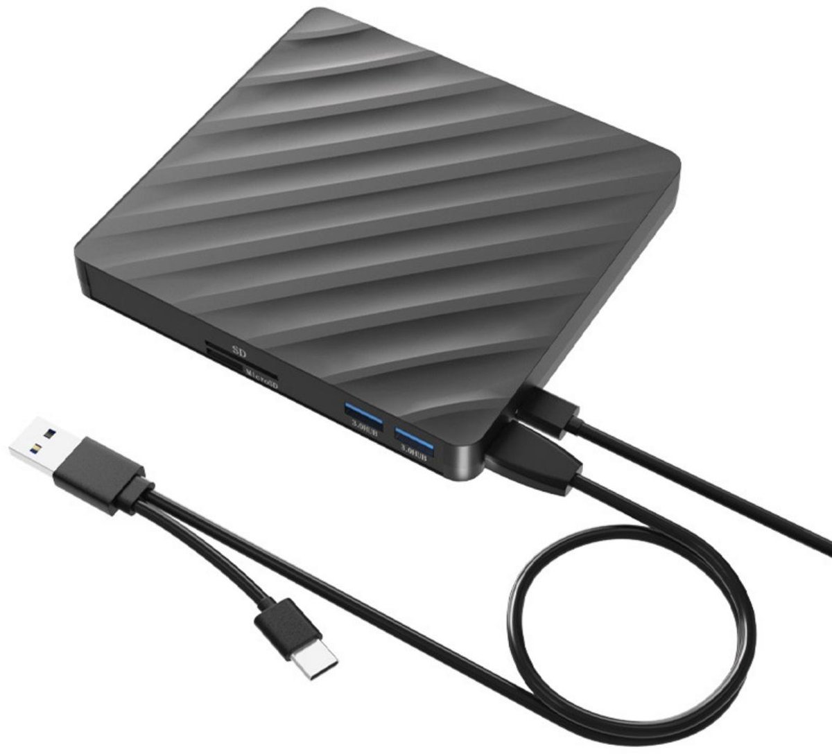 Image of GELLDG 6-in-1 cd-romstation - dvd-brander - laptopdrive - met SD/TF-kaartsleuf - Geschikt voor Windows, macOS en Linux
