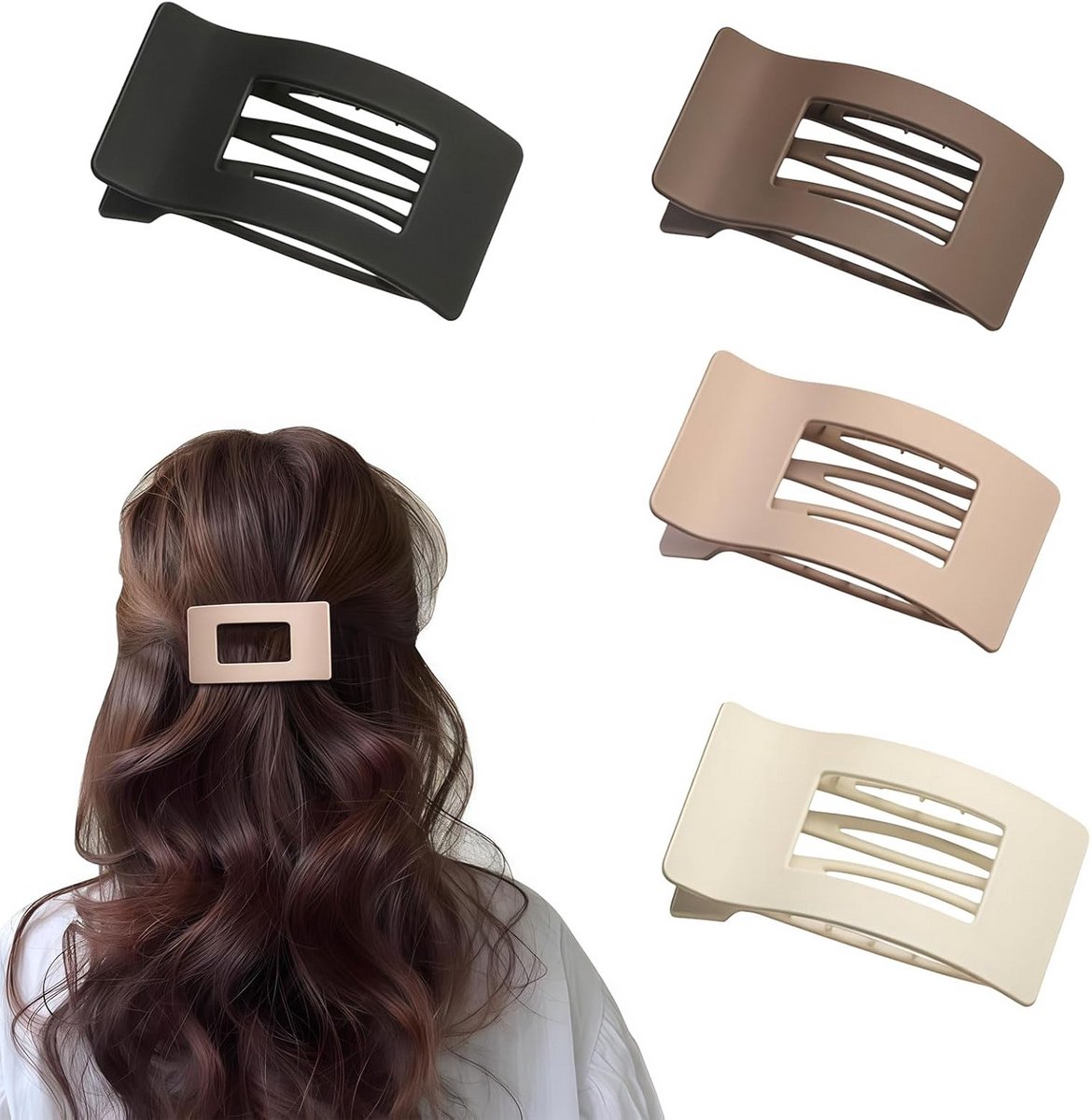 Set van 4 Platte Haarklemmen voor Dames Haar - Franse Stijl Klemmen voor Dun Haar