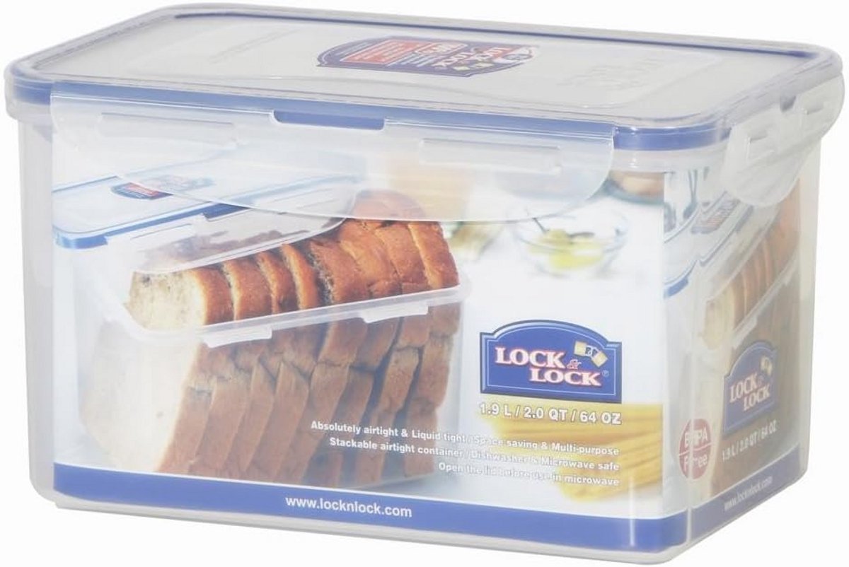 Multifunctionele rechthoekige bewaardoos met luchtdichte sluiting, 1000 ml - 1900 ml